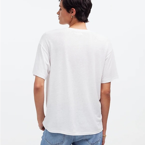 NWT Madewell Linen-Blend Crewneck Oversized Tee - Picture 3 of 6